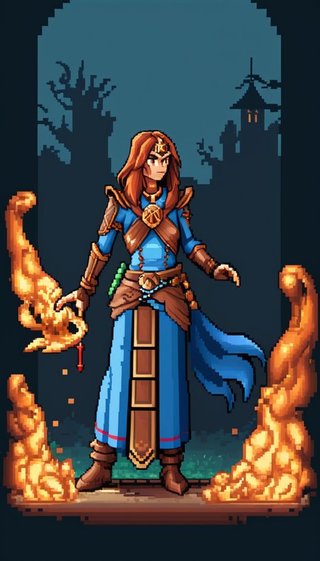 pixel-art Cinematic scene, hero view, d4s sorceress, action pose, detailed background, masterpiece, best quality, high quality, absurdres <lora:diablo_4_sorceress_xl_v3:1> . low-res, blocky, pixel art style, 8-bit graphics