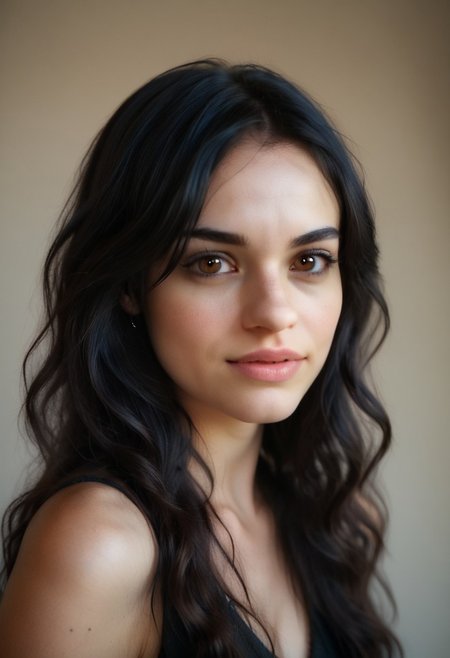 realistic, 42yo girl, long wavy black hair, brown eyes, UHD, photorealistic, best quality, masterpiece, 16K, cinematic