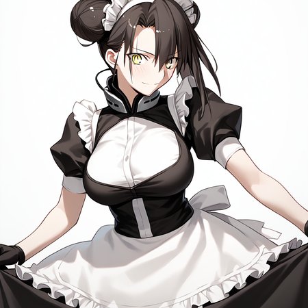<lora:Takeuchi_Takashi_PonyXL_style_v01:1>
<lora:agent.pony:1>
score_9 , score_8_up , score_7_up , source_anime , 
masterpiece , best quality , ultra-detailed , 
BREAK
agent \(girls' frontline\), maid
1girl , woman , huge breasts , light smile , light blush , ((medusa (fate)):0.5)  , 
long black hair  , maid dress ,  
cowboy shot