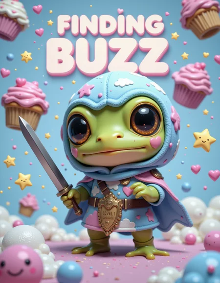 Chibi frog with enormous sparkly eyes (star-shaped pupils!), pink cheeks, and a tiny sword bigger than its head. Cloak: pastel-blue fleece with cloud patterns, tunic covered in heart patches. Text âFINDING BUZZâ in bubble letters with smiley faces. Background: cotton-candy gray fluff, floating cupcakes, and a âLEVEL 1 ADVENTURERâ badge. Sanrio-style maximalism, gel-pen sparkles, and a wagging heart-shaped tail.
_________
dramatic beauty, otherworldly quality, soft lighting, shallow depth of field, high detail, dynamic composition, cinematic shot, film grain, balanced shadows, harmonic colors, emotional depth, symbolic meaning, innovative props/costumes, timeless elegance, modern themes, iconic imagery, unforgettable moment, captivating beauty, stunning impact, thought-provoking, artistic vision, masterful execution.
<lora:cheats:0.4> <lora:NOOB_vp1_detailer_by_volnovik_v1:0.5> <lora:- Flux1 - soothing_atmo_V2.0:0.1>