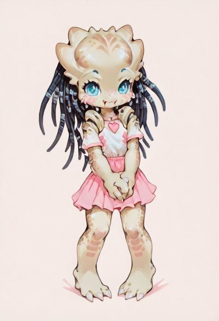 score_9, score_8_up, cute yautja, predator alien, digital art, highly detailed, zPDXL