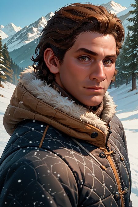 score_9, score_8_up, score_7_up, score_6_up
<lora:BGRaphael:0.9>
BGRaphael, 1boy, brown hair, brown eyes, looking at viewer, on a ski slope, wearing a stylish winter jacket, snow-capped mountains in the background, bright and crisp atmosphere, dynamic and energetic