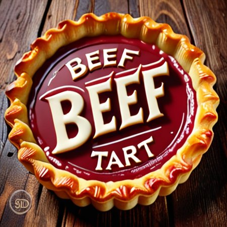 ("Beef Tart" text logo:1.2), 3d, <lora:Harrologos_V1.0:1>