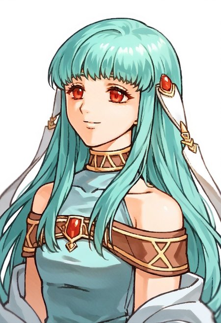 score_9, score_8_up, score_7_up, source_anime, 1girl, solo, pensive
<lora:zs_FE10PortraitsXL:1> fe10portraits, portrait, white background,
ninian, hair ornament, red eyes, aqua hair, dress, bare shoulders, smile