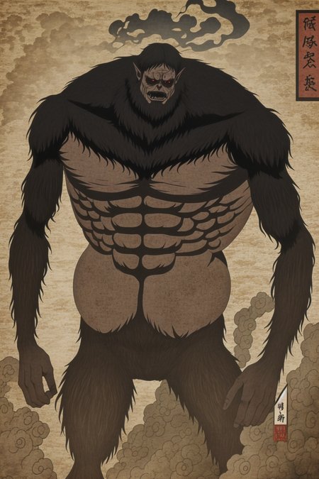 <lora:LCM_LoRA_Weights_SD15:1> <lora:Yomama_Edo_artstyle:0.85>, yomama_edo, cloud, smoke,  <lora:BeastTitan-10:0.8> beast titan, 1 titan