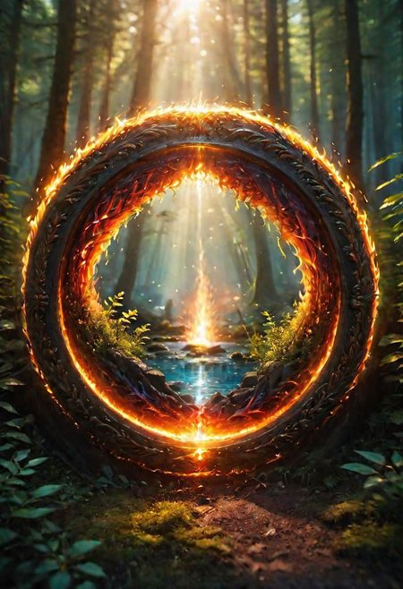 onoff, a photo of a (beautiful:1.7) portal to Tr na ng, colorful, glowing, ultra detailed, well defined fire and water  masterpiece <lora:onoff4:1>