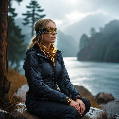 (((dark cinematic still with dark vibes))),one squatting  screaming swedish women,<lora:pufferdown_tnf_nuptse:0.7> tnf_nuptse jacket ,  satin Leg warmers ,satin_scarf_blindfold,smile,beautiful eyes,tea,stormy weather,landscape,gleaming diamond palace with golden accents , radiating light, amidst brilliance, glittering professional photography, macro, natural lighting, ,happy,sky,flower ,water,canopy,glitter,luster
 <lora:satin_scarf_blindfold:0.4>
<lora:MJ52:1>