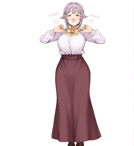 <lora:é¶´äºTsuruiPLANT:1.2>,1girl, (koshimizu sachiko:0.9), huge breasts, wide hips, idolmaster, idolmaster cinderella girls, blush, english text, full body, hair ornament, hairclip, long skirt, pointing, pointing at self, pointing down, school uniform, skirt, solo, sweatdrop,  
very awa, masterpiece, best quality, highres, absurdes,amazing quality,very aesthetic,intricate details, <lora:hand 5.5:1>