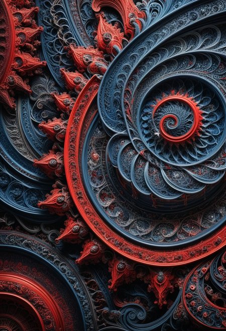 photo of a paisley pattern, official art, aesthetic, dynamic angle, hyper detailed, order and chaos, dark colors, (extremely detailed, intricate details, masterpiece, best quality, 8k wallpaper:1.4), dramatic lighting, (dark blue and madder red palette:1.2), boteh, paisley, navy blue, madder red, almond