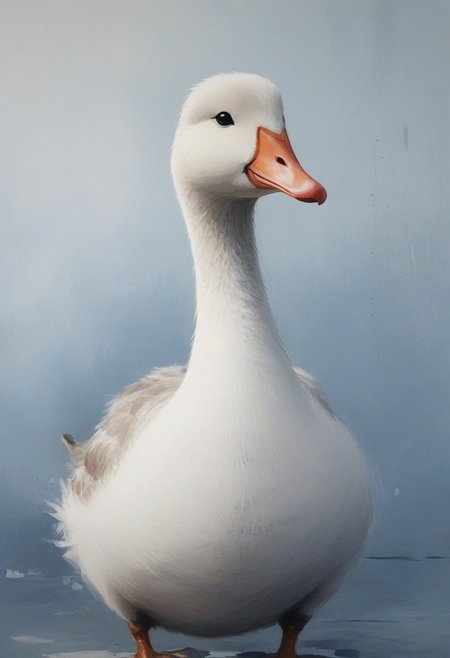 cute goose art painting wall art brush strokes friendly
