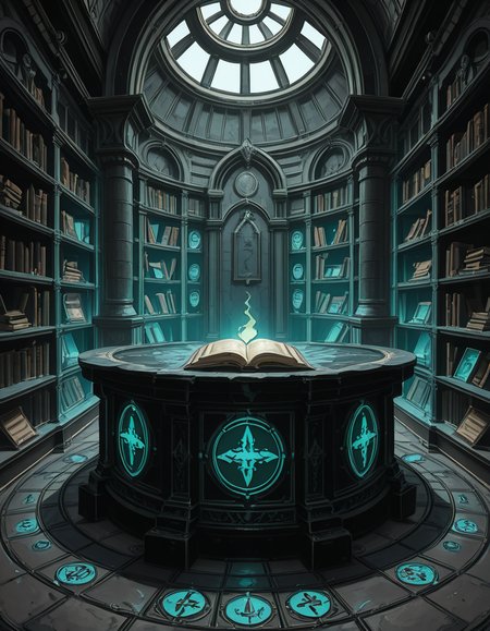 Buried deep within the necromancerâs fortress lies the Library of the Forgotten, an ancient, labyrinthine archive where no living hands have ever turned a page. The immense chamber stretches endlessly into the darkness, its towering bookshelves carved from obsidian and bone, spiraling upwards into unseen heights. The very air hums with an eerie resonance, filled with the whispers of knowledge long abandoned by the mortal world.
The shelves are packed with tomes bound in withered flesh, their covers etched with shifting runes that glow faintly with unholy light. Some books seem to breathe, their spines expanding and contracting like living creatures, while others are locked with chains of rusted iron, sealed by ancient curses too dangerous to be unleashed. Scrolls, brittle with age yet untouched by time, hover in the air, slowly unraveling and reforming, as if reading themselves in a silent, endless cycle.
At the heart of the library stands a massive circular desk, hewn from black stone and inlaid with veins of glowing green energy. Upon its surface, quills made from skeletal fingers hover above open grimoires, tirelessly transcribing forbidden knowledge in ink that shimmers like liquid shadow. Dust does not settle hereâonly the weight of forgotten secrets, pressing down like an invisible hand upon any who dare enter.
Above, the ceiling is a vast cosmic void, an endless expanse of swirling darkness where distant, malevolent stars flicker in unnatural constellations. Occasionally, something moves between the stars, a shape vast and unknowable, watching the library in silence.
In the farthest reaches of the chamber, towering stone monoliths stand, inscribed with ever-shifting text in a thousand dead languages. Some glow faintly, others pulse like beating hearts, their inscriptions rearranging as if whispering among themselves. The floor between them is covered in intricate ritual circles, their markings pulsating with a faint, necrotic glow, hinting at the presence of knowledge too terrible to be contained within mere books.
No footsteps ever disturb the silence, no voices break the eternal stillnessâonly the endless rustling of pages turning on their own, the quiet scraping of phantom quills, and the occasional, distant sound of something shifting among the shelves.
This is not a place of learning.
It is a tomb of knowledge, a repository of secrets too dangerous to be spoken, where books are not just readâthey watch, listen, and remember.
Style & Mood :
- Dark fantasy, gothic horror, necromantic aesthetics
- Cinematic, highly detailed, eerie lighting
- Infernal atmosphere, filled with shadows, glowing runes, and whispering books
- Inspired by the works of ZdzisÅaw BeksiÅski, H.R. Giger, and dark medieval occultism 
<lora:SDXLFaeTastic2400:0.4> <lora:extremely_detailed:0.4> extremely detailed,necromancer l1br4ry, <lora:necromancer_l1br4ry-i:1>, Masterpiece,best quality,hi res,8k,hi res,8k,award winning,(sharp focus, intricate, highly detailed),