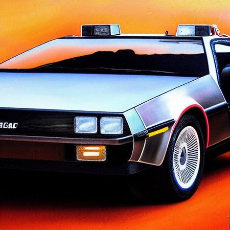 delorean, ultra-detailed,( ( franz-unterberger  style ) )