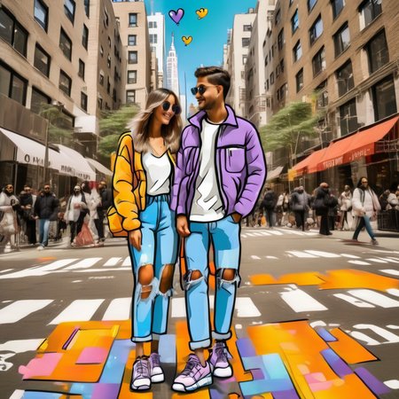 cartophoto caph1lovers in city, very detailed <lora:cartophoto:1>