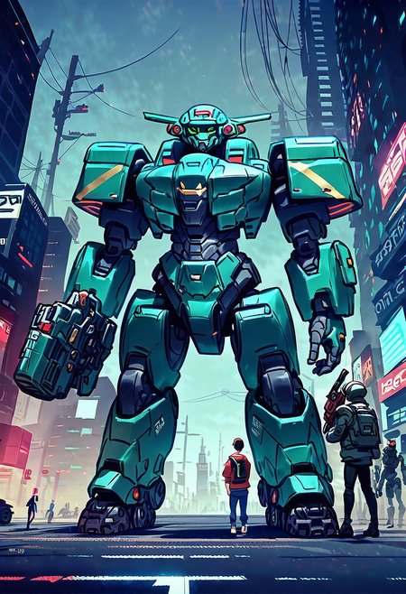 score_9,score_8_up,score_7_up,
mecha, science fiction, guarding, foggy city street, mecha, robot, legs, (giant battle canon), heavy armor, NOT SLEEK, NO WINGS, 1hand IS A BIG GUN, HEAD WITH EYES ONLY,