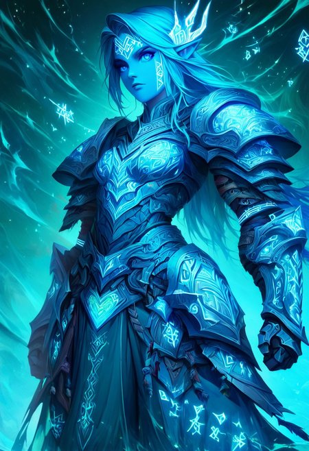 elf warrior, long pants, metal boots, flashfire glowing runes teal color, glowing runes, detailed face,  digital art, high quality, best, clear,