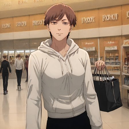 csmdiv4wom, (cowboy shot:1.4), looking at viewer,   <lora:Character CSM Division 4 Woman:1> hoodie, in a shopping mall, score_9, score_8_up, score_7_up, score_6_up, score_5_up, score_4_up, masterpiece, detailxl. BREAK