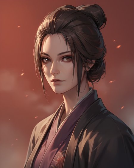 score_9, score_8_up, score_7_up, source_anime,  1girl, upper body, blurred background, (fog:1.2), red background, solo, EmmaSekiro, brown eyes, <lora:EmmaSekiro:0.6>