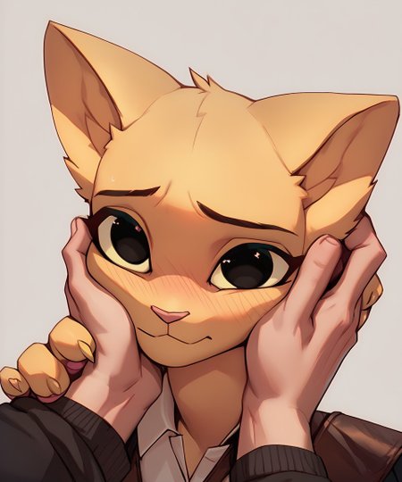 <lora:Ear_Rub_PDXL:0.9> <lora:katia_managan_ponyXL_v1.2:0.9>