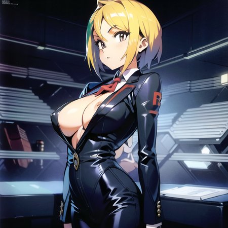 masterpiece, best quality, highres, absurdres, 8k, 4k, official art,

(flat_color:0.9),

1girl, large_breasts, Business Suit, Two-tone hair, megastructure

 <lora:optionalTypo:0.65>