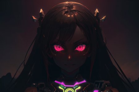 highly insanely detailed, masterpiece, top quality, best quality, highres, 4k, 8k, RAW photo, (very aesthetic, beautiful and aesthetic),  
(rsef style,fevercell style),human_machine_hybrid,futuristic_landscape,gradient_blend,neon_lighting,dynamic_composition,holographic_effects,psychedelic_art, 
<lora:rsef-000225:0.3>, 
(1girl:1.3), 
1other, 
, 
(dark_skin,tan_skin,tanned skin,dark skin,dark-skinned,black-skinned,bronze skin,bronzed skin,cinematic Bronze tan tanning skin tone:1.1), 
, 
, 
warm maroon background, 
,âââ