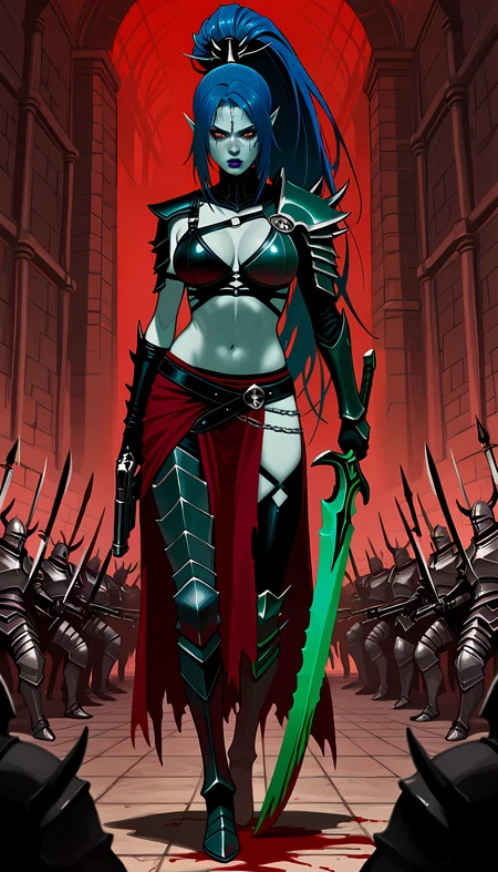 Drukhari Wych Cultist - Grimdark 40,000 (Illu)