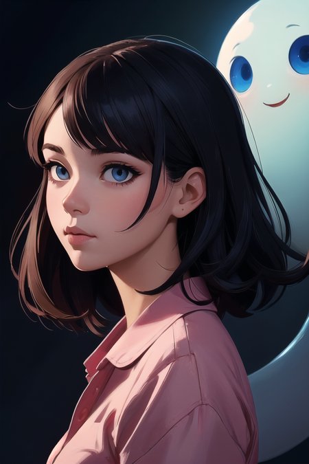 elegant girl in urban outfit, cute fine face, rounded eyes, digital painting, fan art, pixiv, by Ilya Kuvshinov, katsuhiro otomo ghost-in-the-shell, magali villeneuve, artgerm, Jeremy Lipkin and Michael Garmash and Rob Rey