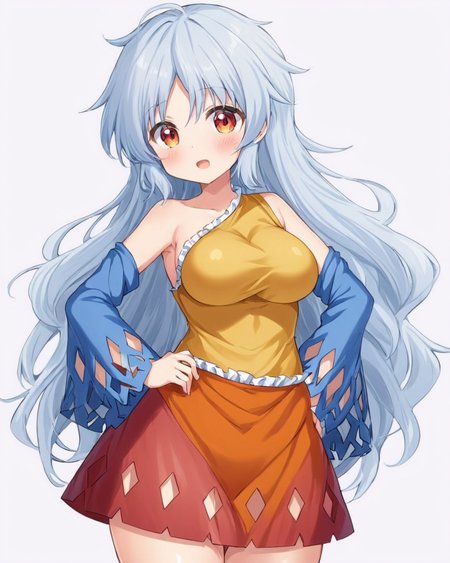 sakata nemuno,1girl, solo, multicolored_dress, open_mouth, nata_\(tool\), yellow_dress, detached_sleeves, single_strap, blue_sleeves, orange_dress, cleaver, blush, red_dress, weapon, breasts, red_bow, :d, hand_on_hip, bare_shoulders, one-hour_drawing_challenge, white_border, holding, looking_at_viewer, cowboy_shot
<lora:sakata_nemuno_image573_2023-12-20-000015:1>,star-shaped_pupils,symbol-shaped_pupils,. gorgeous,key visual, vibrant, studio anime,award-winning, professional, highly detailed,high budget, cinemascope