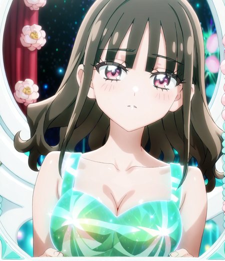 score 9, score 8 up, score 7 up, detailed background, shiny skin,
<lora:mayu.pony:1>,
mayu, transform, 
large breasts,
half-closed eyes, blush,