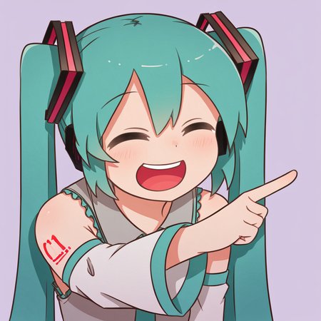 <lora:xl_ð¤£ð(pony)-000001:1>,ð¤£ð pose,solo,closed eyes,pointing,open mouth,smile,^ ^,:d,hatsune miku,, score_9, score_8_up,