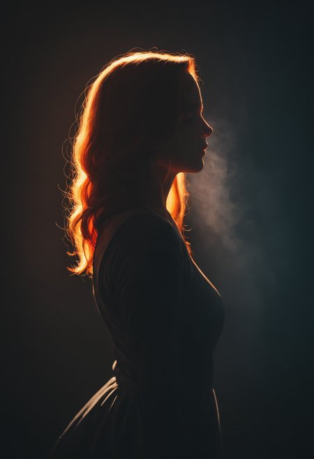 1girl, red hair,  <lora:43stl1ght1ngXLP2:1>, low light, darkness, (smoke:0.6),  <lora:add-detail-xl:1>, <lora:Art_Nouveau_Pony:0.35>,<lora:RBW-XL:0.45> RBW-XL <lora:dvr-trd:0.5> dvr-trd
