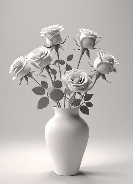 vase, flowers, roses, 3d, render, white, 3d shadows, abstract,
 <lora:3DPrintingXL:0.8> WhiteMold,