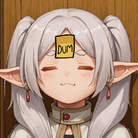 score_9, score_8_up, score_7_up, source_anime, sketch, 1girl, <lora:DumStickyNote_XLPD:1.2> dumstickyNote, sticker,   <lora:frieren-PD-1.0:1> frieren,  <lora:ChamElfExpressionPonyXL:.7> =w=, :3, = =, eyes closed