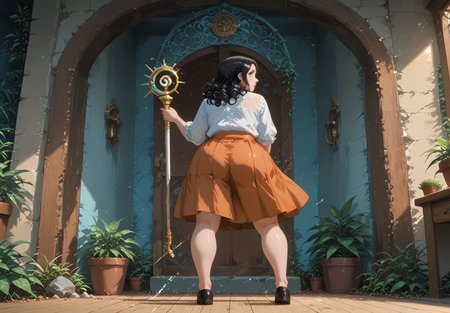 IllusP0s, PonyScores7, source_anime, ah1, IllustriousQual, interesting, exciting, spectacular, wonderful, amazing quality, absolutely eye-catching, 
BREAK <lora:xl_more_art-full_v1:0.2>, <lora:aesthetic_anime_v1s:0.2>, <lora:EpicF4nta5yXL:0.2>, <lora:detailxl:0.2>, detailxl, <lora:Fant5yP0ny:0.2>, amazing quality, best aesthetic, absurdres, illustration, Volumetric_Lighting, ultra-detailed, very aesthetic, intricate details, best_quality,  lazympos, <lora:Add_Details_v1.2:0.4>, <lora:quality_modifiers_masterpieces_v1:0.2>, <lora:ZootPonyAnime_V1_r2:0.2>, <lora:Bestifacator2:0.2>,
BREAK (((With the wind howling and the storm threatening to tear the shelter apart, she planted her feet firmly on the ground, her gaze was unwavering as she pushed against the door, holding it in place, The men behind him exchanged glances, their fear dissipating as they drew strength from her silent resolve))),
BREAK Stable_Yogis_PDXL_Positives, AS-Adult, <lora:Complicated fantasy portrait - XL Pony V2.0:0.2>, bad-hands-5, <lora:HDA_Detailer:0.3>, <lora:natsumi_style:0.2>, <lora:by_usakun-pony:0.2>, by usakun, <lora:Akina_Bbw_Style_-_PonyXL:0.2>, AkinBw, (((from below), (from back), Close to viewer)),
BREAK 1girl, mature female, (curvy), round-chin, caucasian, <lora:ETO_OC_Illustrius:0.5>, eto_oc, skindentation, (plump), thick thighs, wide hips, busty, voluptuous, <lora:Venus body IXLS3_alpha16.0_rank32_full_last:0.8>, <lora:shinyskin2:0.2>, glistening skin, HDA_FatGirlXL, round ass, large breasts, <lora:perfection style:0.2>, perfection style, perfection, 
BREAK ((<lora:Mari_Ohara_All_outfits_from_the_Love_Live_Sunshine_anime_series_-_Illustrious:0.7>, ohara mari, School uniform with orange tie, shoes)),
BREAK (curly hair), long hair, (black hair:1.4), (parted hair:1.7), messy hair, kinky curls, <lora:hairdetailpxl:0.2>, hairdetailpxl,
BREAK (half green and brown eyes), (colorful eyes), (multicolored eyes), (downturned eyes:1.4), expressive eyes, <lora:perfect-eyes:0.4> perfecteyes , EyesHD, (round face:1.2), (thick eyebrows:1.3), (plump face), <lora:Round_face:0.2>, lips, <lora:DetailedEyes_xl_bdsqlsz_V1:0.2>, <lora:Eyes_Lora_Pony_Perfect_eyes:0.2>, <lora:focusoneyes:0.2>, <lora:cinematic eye color style illustrious v1:0.2>,
BREAK (((Confused, Unable to think clearly, bewildered expression))), <lora:Expressive_H:0.2>, Expressiveh, <lora:Emotional_Anime_Expressions_PonyXL_Concept:0.2>, emotional, <lora:Best_Facial_Expression_LoRA_PONY:0.2>, looking at viewer, <lora:Detailed expressive EXEV style -XL Pony V1.0:0.2>, FaceDetail, <lora:Best_Facial_Expression_Helper_XTREME_ILLU:0.4>, kaogei,
BREAK (((resort Lobby, grand entrance with high ceilings, elegant furnishings, reception desk with friendly staff, tropical plants in large pots))), <lora:Background Detailer - SDXL:0.2>, 4k, 8k, Ultra HD, Masterpiece, Best quality, Detailed background, <lora:Add_more_details_V2_XLpony:0.2>, full_details, <lora:background-type1:0.2>, <lora:AddMicroDetails_Illustrious:0.8>, addmicrodetails,
