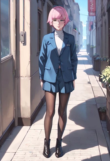 <lora:sdxl_lightning_8step_lora:1> <lora:Fixhands_anime_bdsqlsz_V1:1>score_9, score_8_up, score_7_up, best quality, uncensored, source_anime, intricate details, high quality, perfect anatomy BREAK
1girl, solo, full body,
 <lora:gis-esakipurin_XL(pony)notag:1>