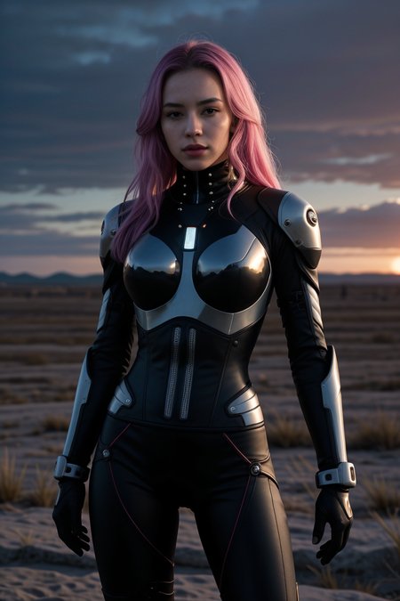(Cybernetic Abstract: abstract tech patterns, digital chaos, algorithmic holographic tech), pirate queen,  under a double sunset with vibrant colors, vast plains with swirling wind patterns in background. Award-winning, professional, highly detailed. <lora:picxer_real:0.7>, (HDR, High Dynamic Range, vibrant colors, high contrast, detailed, UltraHD, 8K, cinematic, 80mm, high detail)