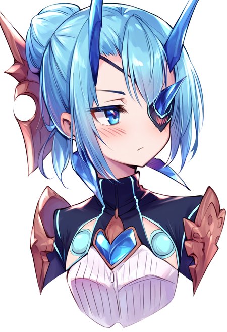 (score_9:0.9),score_8_up,score_7_up,anime style,rating_safe,(zPDXL),
BREAK Theory, 1girl, solo, simple background, white background, upper body, looking to the side, black bodysuit, left eyepatch, blush, <lora:XB2 Praxis & Theory ponyXL v1:0.97>,