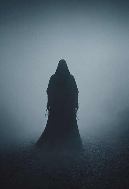 masked villain standing in the deepest part of the abyss, flowing black cloak with a hood, creeping fog, (red accents), Cinematic Shot, Cinematic Lighting, extremely detailed, Movie Still, Film Still, hkstyle, high contrast, dynamic lighting, black flames