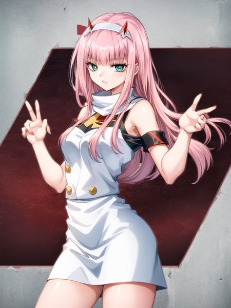tachi-e, 

 zerotwoo, zero two \(darling in the franxx\), 
<lora:moon-v2:1.0>

cowboy shot, dynamic pose,