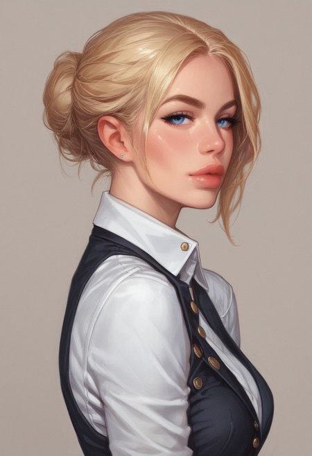 from front, (((side view))), 1girl, illustration, comic style, looking at viewer, highly detailed,
1girl, french maid, blonde, blue eyes, dramatic lighting <lora:addMoreDetails:1> Ultra details++ , add more details
((full-clothed)), 
BREAK 
dynamic pose <lora:Cherry-Gig:0.55> ((((full-clothed)))), 
BREAK
((rest room background))) score_9, score_8_up, score_7_up, score_6_up, source_cartoon, rating_explicit, Expressiveh, (((((upper body))))), dynamic pose