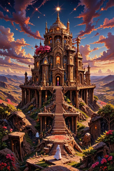 (bouncy castle),  beautiful (Iraqi) fantasy landscape,  dusk, woman, intricate, very detailed, sharp, colorful, <lora:Hand v2:1> <lora:Anti-Blur:1> <lora:Insane Detail Slider:0.5>   <lora:Flux.1_Turbo_Detailer:0.6> <lora:flux-photo-transparent_Alpha_1.0:0.8> <lora:flux.1_lora_flyway_Epic-detail_v2:0.6> <lora:Painterly01b_CE_FLUX_AIT:0.8> pntrlyCE_style, <lora:VividlySurreal:0.8>, <lora:FluxMythP0rtr4itStyle:0.8> mythp0rt