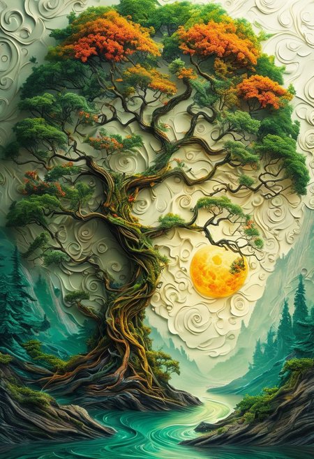 ral-tr33brnch, Arttrttrt, extreme Long Shot, masterpiece, intricate detail, best quality, absurd resolution, 
(high quality:1.4), (best quality:1.4), (masterpiece:1.4), official art, official wallpaper, surreal, beautiful girl 18 yo, (1woman:1.1), (long wavy hair:1.1), (flower crown:1.1), (mystical creatures:1.1), (floating islands:1.1), (detailed landscape:1.1), (magic in the air:1.1), (stardust:1.1), night sky, (whimsical atmosphere:1.1), (dreamlike world:1.1), (bubbles:1.1),  (luna moths:1.1), (moonlight:1.1), enchanted forest, (wisdom:1.1), (powerful energy:1.1), (guardian angels:1.1), (peaceful:1.1), vibrant colors, (detailed:1.05), (extremely detailed:1.06), sharp focus, (intricate:1.03), cinematic lighting, (extremely intricate:1.04), (epic scenery:1.09), vibrant colors, (beautiful scenery:1.08), (detailed scenery:1.08), (intricate scenery:1.07), (wonderful scenery:1.05),, (sharp focus,absurdres,high quality,masterpiece,highres,best quality:1.5)