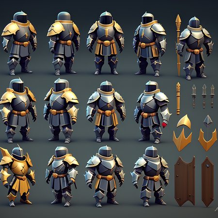 <lora:2dsprite:0.6> 2dsprite character armor space