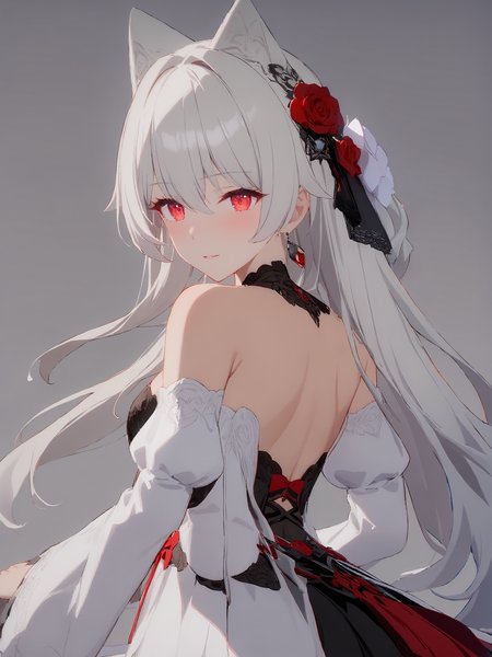 Lifetime Together,masterpiece,best quality,1girl,solo,safe,looking back,chromatic aberration abuse,<lora:mki-a31-crimson_love_new_clothe-v3-000065:1>,<lora:outline_xl_end:-3>,
