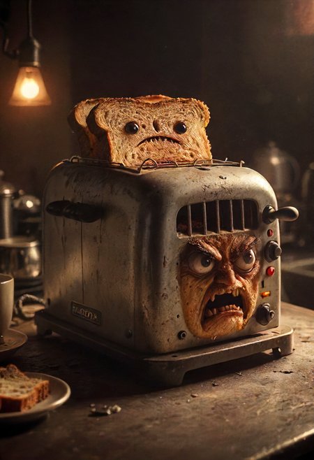 angry toaster , dim lights, detailed, perfect composition  <lora:eldoria:0.8> eldoria