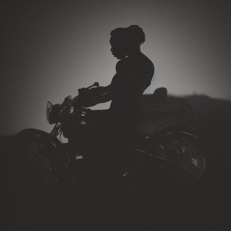 manly, looking at viewer, dark, riding, greyscale, very dark skin, mustache, shirt, 2girls, dark skin, carpet