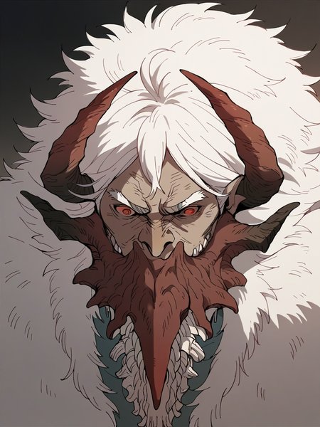 score_9, score_8_up, score_7_up, score_6_up, score_5_up,   <lora:dandadanXLP:1> dan, 1boy, long hair, white hair, monster, solo