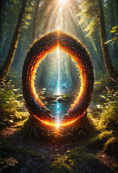 onoff, a photo of a (beautiful:1.7) portal to Tr na ng, colorful, glowing, ultra detailed, well defined fire and water  masterpiece <lora:onoff4:1>