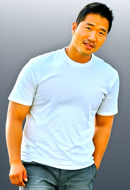 (((htkangface))), daddy,  natural face expression, (((detailed HtKangface))), fixed htKangface Photorealistic, realistic, masterpiece, intricate details, detailed background, depth of field, photo of a handsome, dynamic pose, natural face expression, (((looking at viewer))), high detail, high quality, male focus,  ((white shirt)), ((pants)), (( parking area background)), full body, ((night)), covered nipples