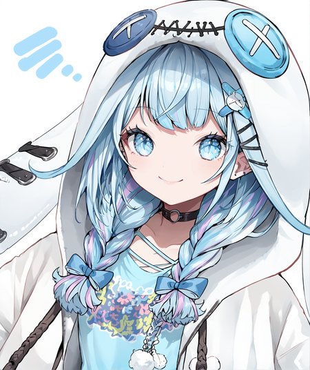 score_9, score_8_up, score_7_up, source_anime, anime, BREAK, best quality, very aesthetic, crisp image, absurdres, hotfiy,  <lora:mizumiyasuponyXL:1>, 1girl, mizumiyasu, smile, hood up, hoodie, animal_hood,