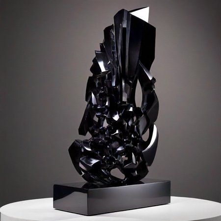 abstract sculpture made out of obsidian <lora:Obsidian SDXL:1>